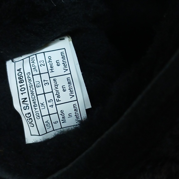 Ugg Reykir Waterproof Furry Black Boots Size 6 - Picture 9 of 10